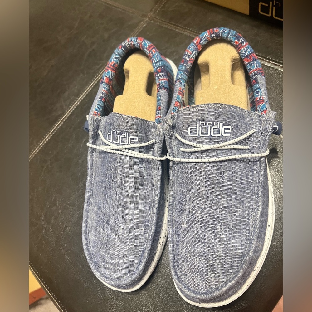 Hey Dude size 11, worn only once.  Comes with box.